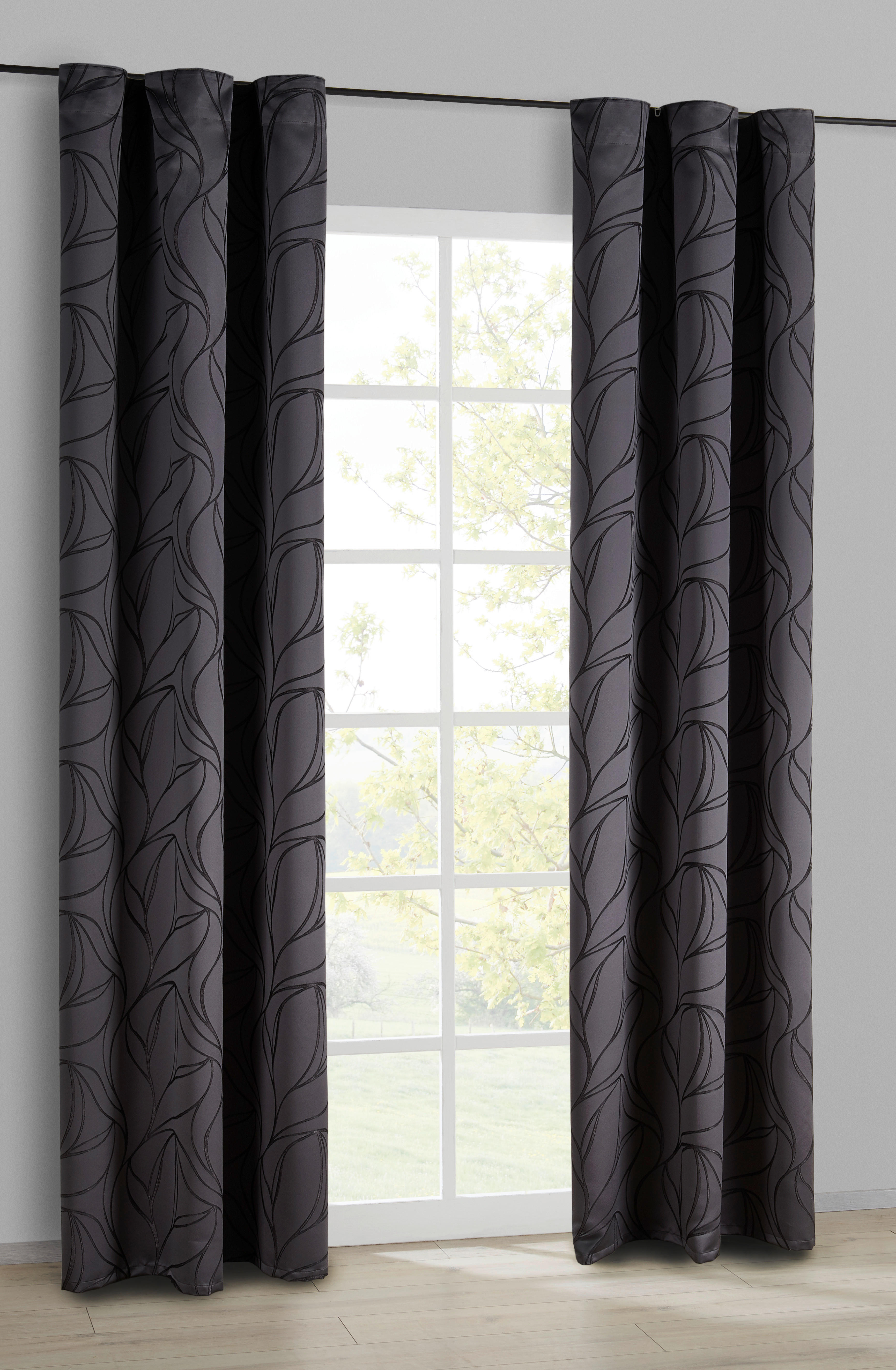 Kombivorhang Monte Carlo schwarz B/L: ca. 140x245 cm Monte Carlo - schwarz (140,00/245,00cm)