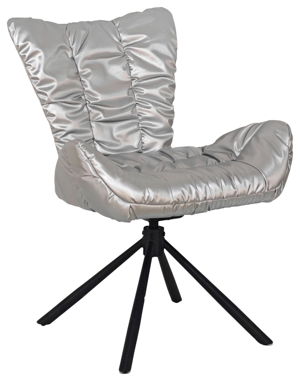 Drehstuhl Brest silber Kunstleder Nylon B/T: ca. 67x65 cm Brest - schwarz/silber (67,00/65,00cm)