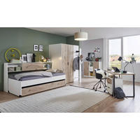 Oak Nachbildung B/H/T: ca. 96x51x204 cm Liegefläche B/L: ca. 90x200 cm Norderney_Jugendbett J28 299 - weiß/Oak (96,00/51,00/204,00cm)