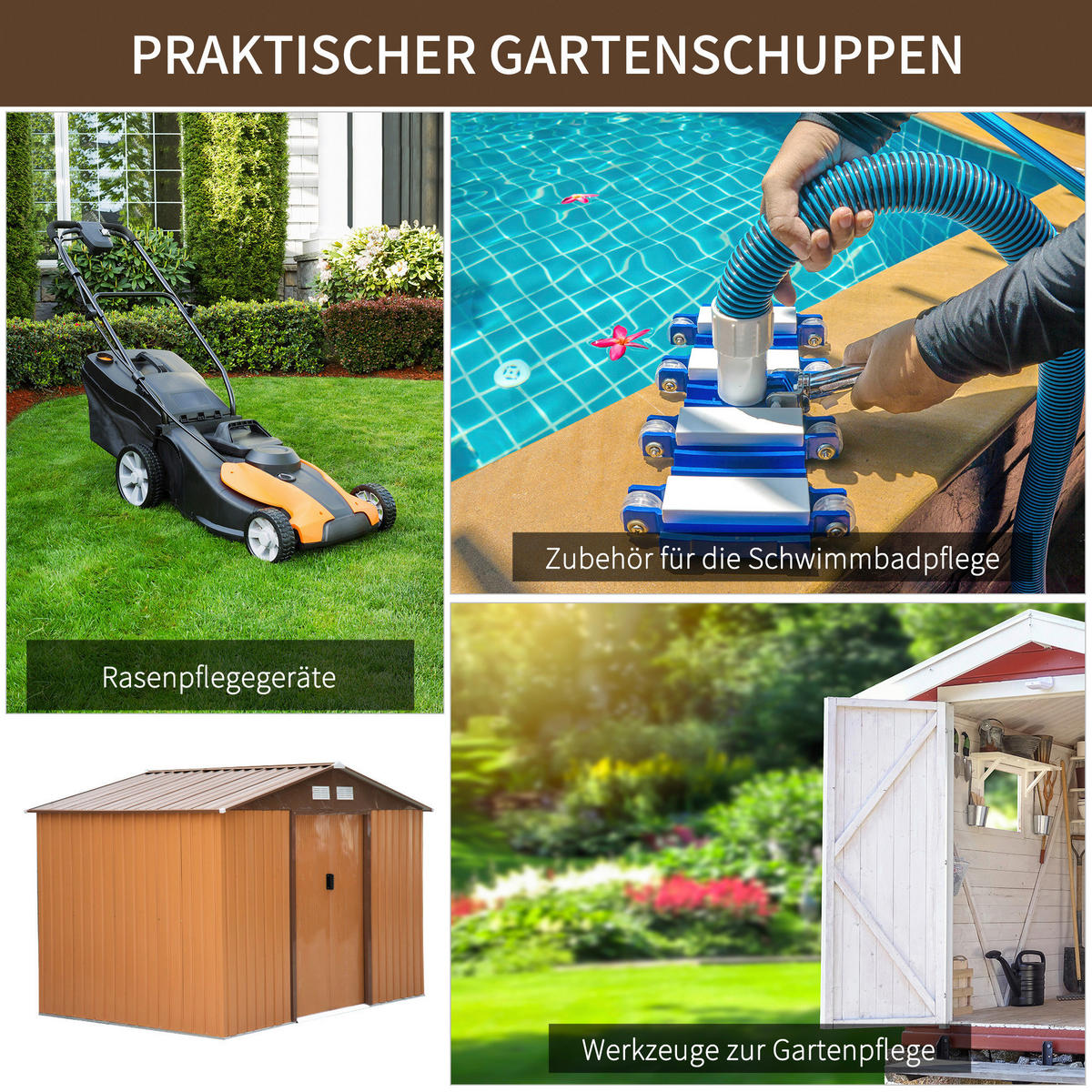 Outsunny Gartenhaus gelb B/H/L: ca. 60x59x84 cm Gartenhaus - gelb (84,00/60,00/59,00cm) - Outsunny