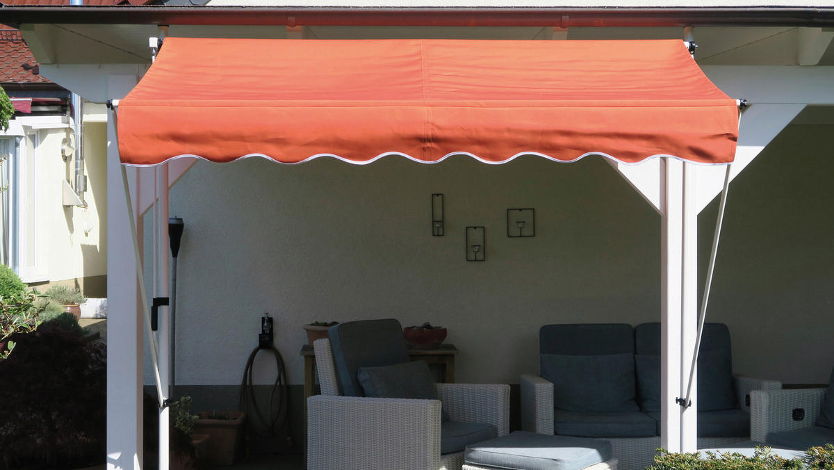 Grasekamp Klemm-Markise Ontario orange B/L: ca. 205x130 cm Ontario - orange/weiß (205,00/130,00cm) - Grasekamp