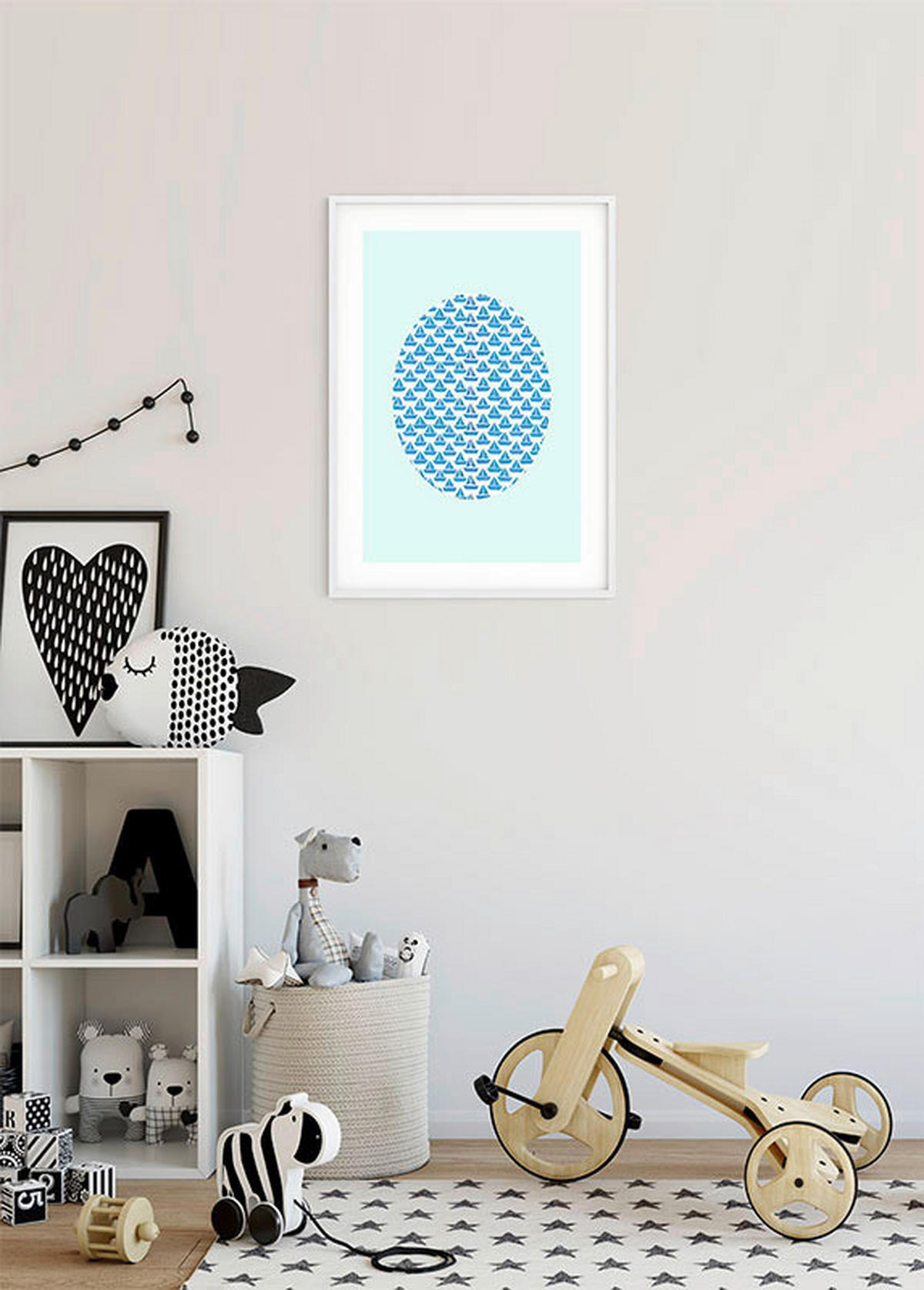 Komar Poster Shelly Patterns Aqua Sea Breeze B/L: ca. 30x40 cm Shelly Patterns Aqua - (30,00/40,00cm) - Komar