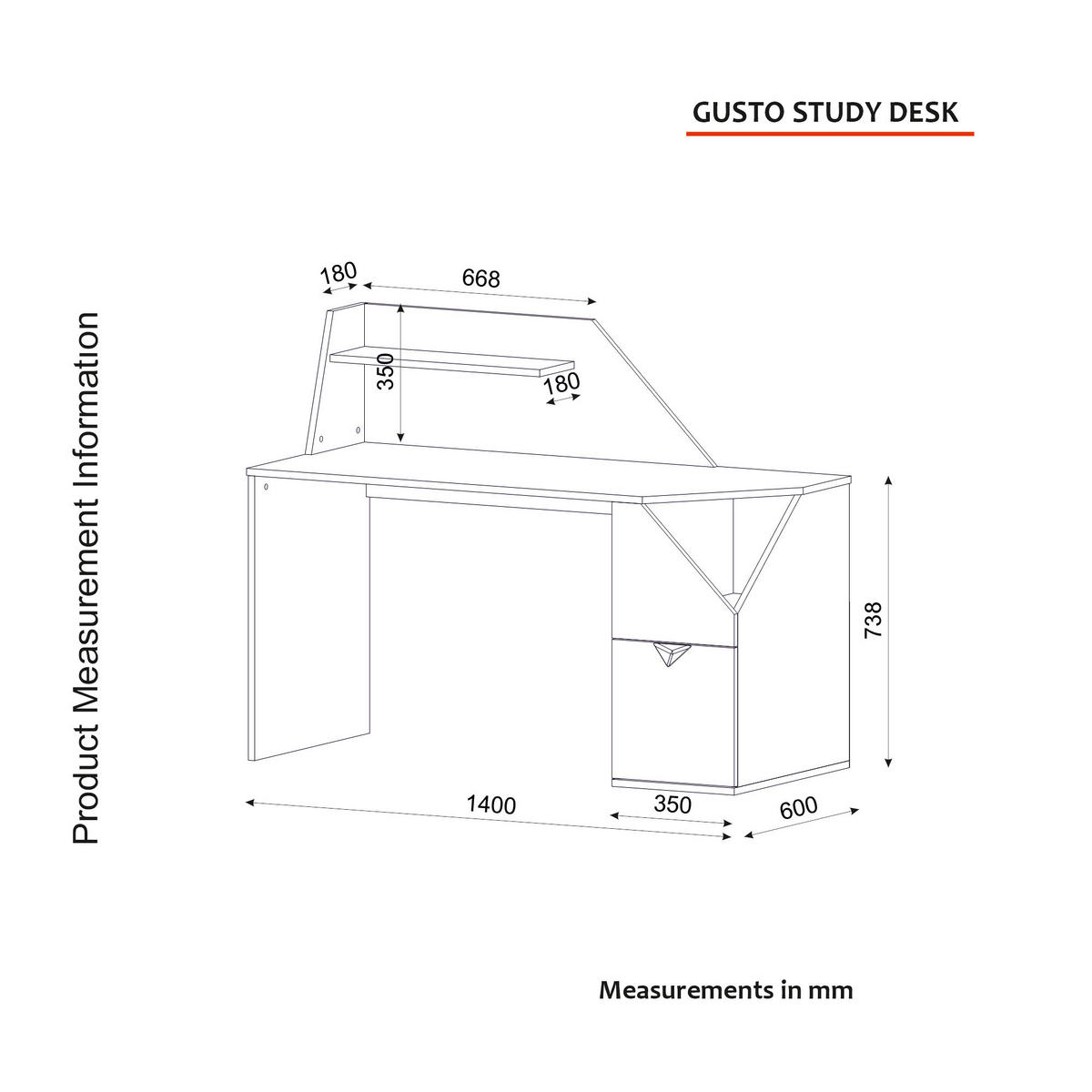 Schreibtisch Gusto grau anthrazit B/H/T: ca. 140x74x60 cm Gusto - anthrazit/grau (140,00/74,00/60,00cm) - moebel17