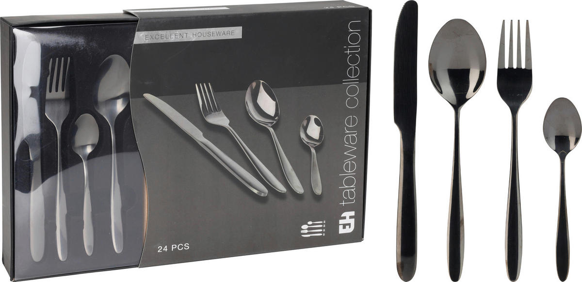 Besteckset schwarz Edelstahl 24 tlg. Besteckset_24tlg. - schwarz (25,00/37,50/5,00cm)