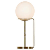 Searchlight Tischlampe Opal messing Glas Stahl B/H/L/D: ca. 20x50x20x20 cm E27 1 Brennstellen Sphere - messing/Opal (20,00/20,00/50,00cm) - Searchlight