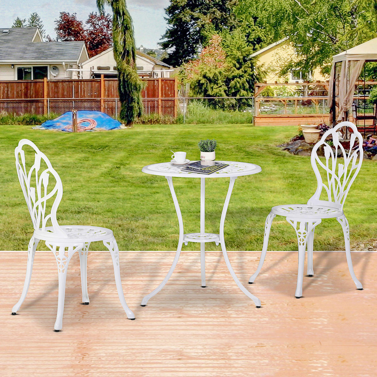 Outsunny Gartenmöbel-Set weiß Aluminium Gartenmöbel-Set - weiß - Outsunny