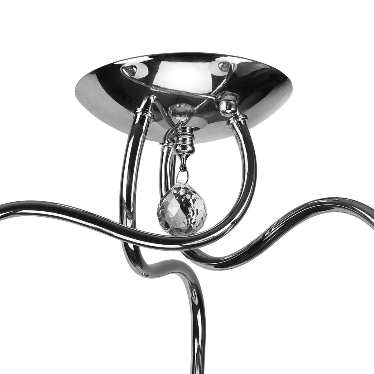 Lamkur Deckenleuchte MIRANDA 43593 Chrom Glas Metall H/L: ca. 31x50 cm E27 3 Brennstellen Miranda - Chrom (50,00cm) - Lamkur