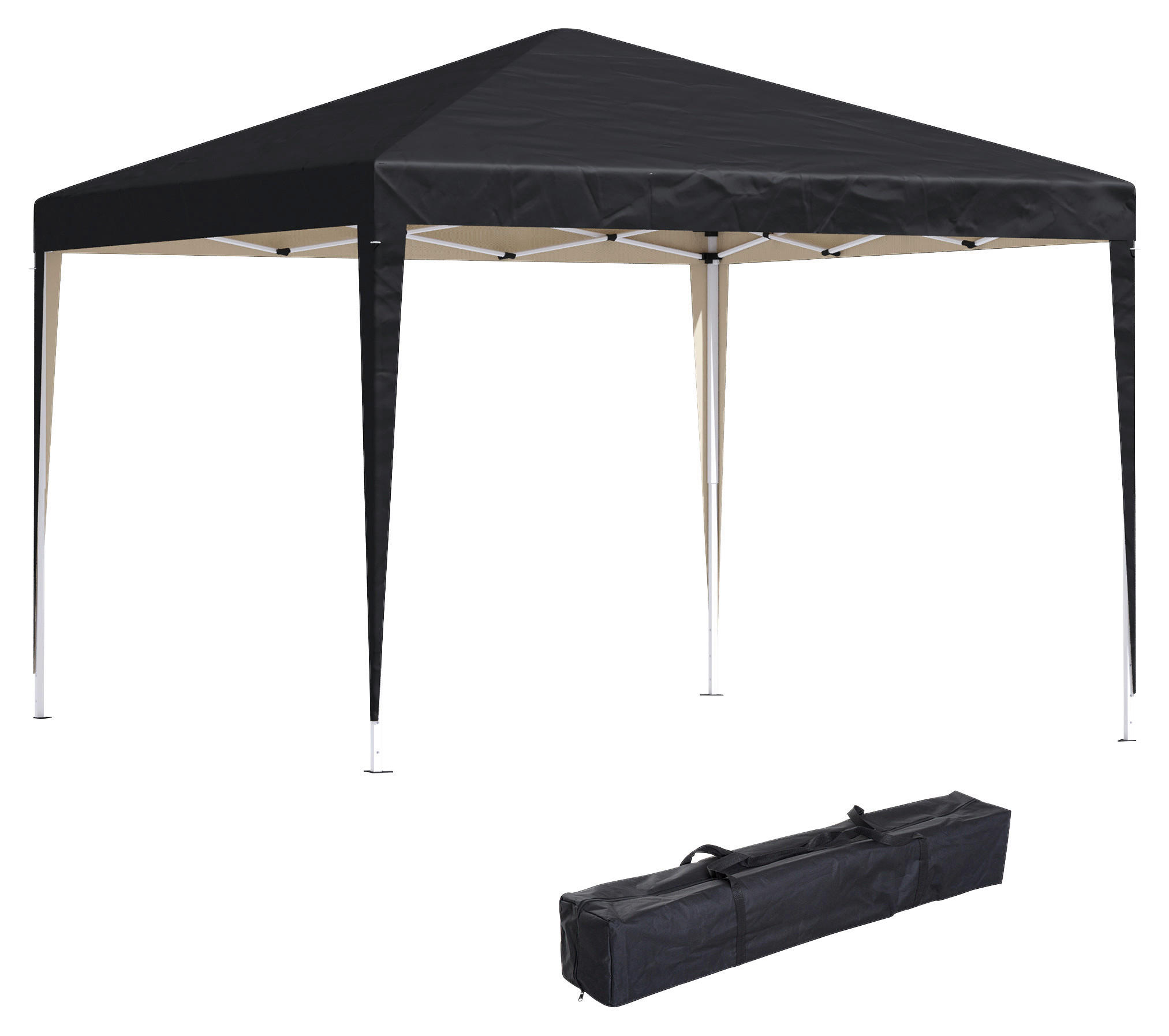 Outsunny Pavillon schwarz Stahl B/H/L: ca. 295x255x295 cm Pavillon - schwarz (295,00/295,00/255,00cm) - Outsunny