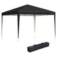 Outsunny Pavillon schwarz Stahl B/H/L: ca. 295x255x295 cm Pavillon - schwarz (295,00/295,00/255,00cm) - Outsunny