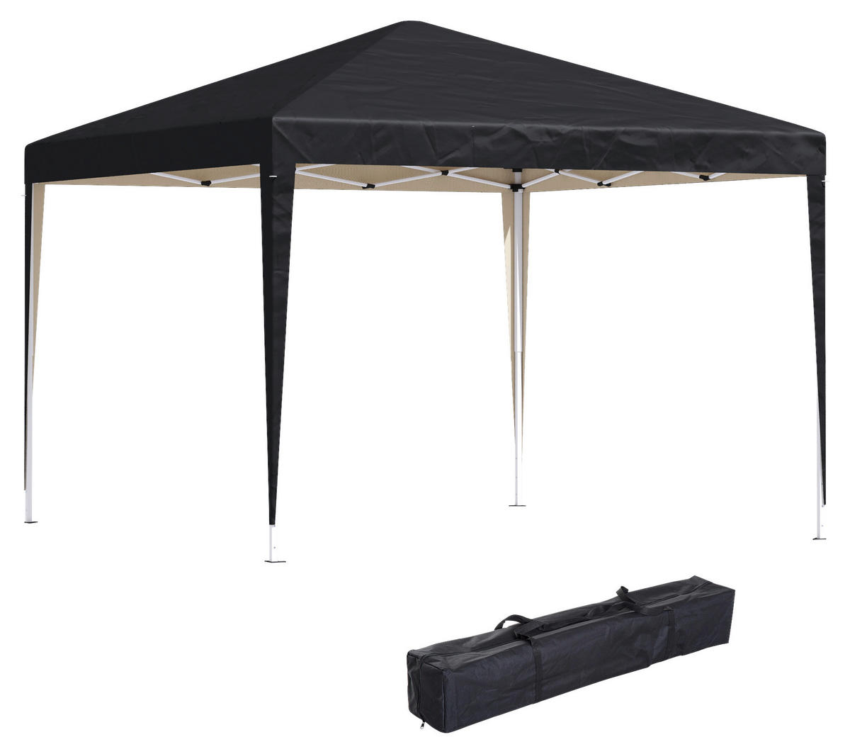 Outsunny Pavillon schwarz Stahl B/H/L: ca. 295x255x295 cm Pavillon - schwarz (295,00/295,00/255,00cm) - Outsunny