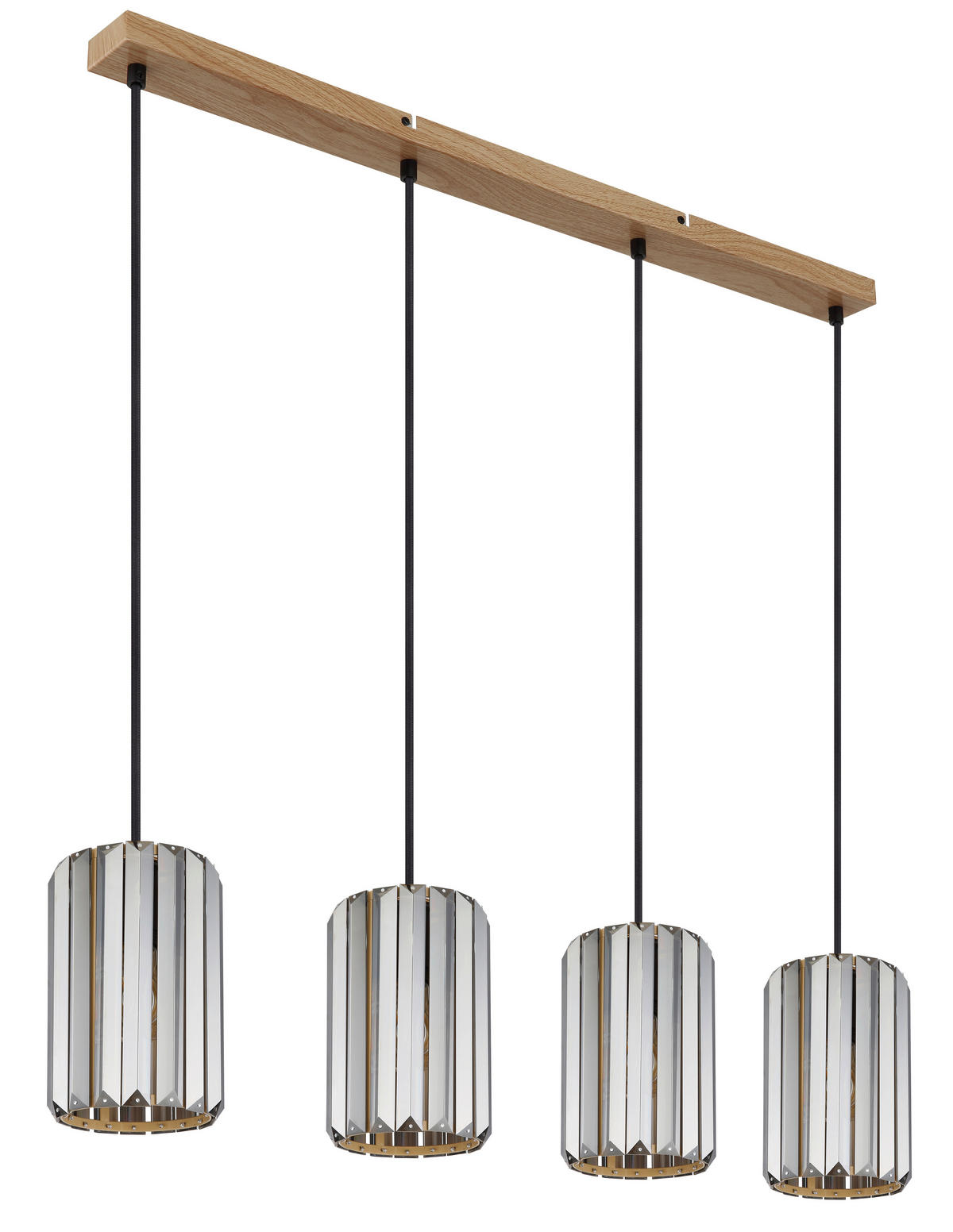GLOBO Pendelleuchte RUN 30220446 schwarz braun Rauch Glas Metall B/H/L: ca. 88x120x13,5 cm E27 4 Brennstellen RUN - braun/schwarz (13,50/88,00/120,00cm) - GLOBO