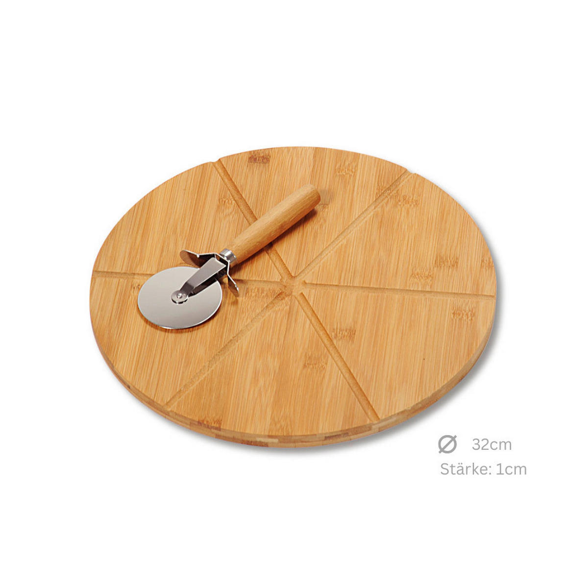 Kesper Pizzateller braun Bambus B/H/L: ca. 32x32x4 cm Pizzateller_3erSet - braun (4,00/32,00/32,00cm) - Kesper