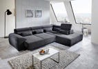 Funktionsecke Padua schwarz Padua - schwarz/Chrom (101,00/234,00cm)