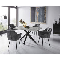 Essgruppe Cleo II Beton anthrazit B/H/T: ca. 140x76x90 cm Cleo II - Beton/anthrazit (140,00/76,00/90,00cm) - Hela