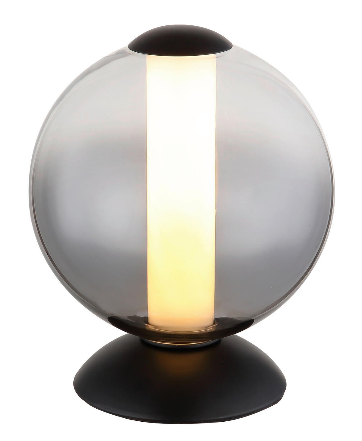 GLOBO Tischleuchte Rauch Opal mattschwarz Metall Glas H/D: ca. 21x18 cm 1 Brennstellen Lacy - Opal/mattschwarz (18,00/21,00cm) - GLOBO