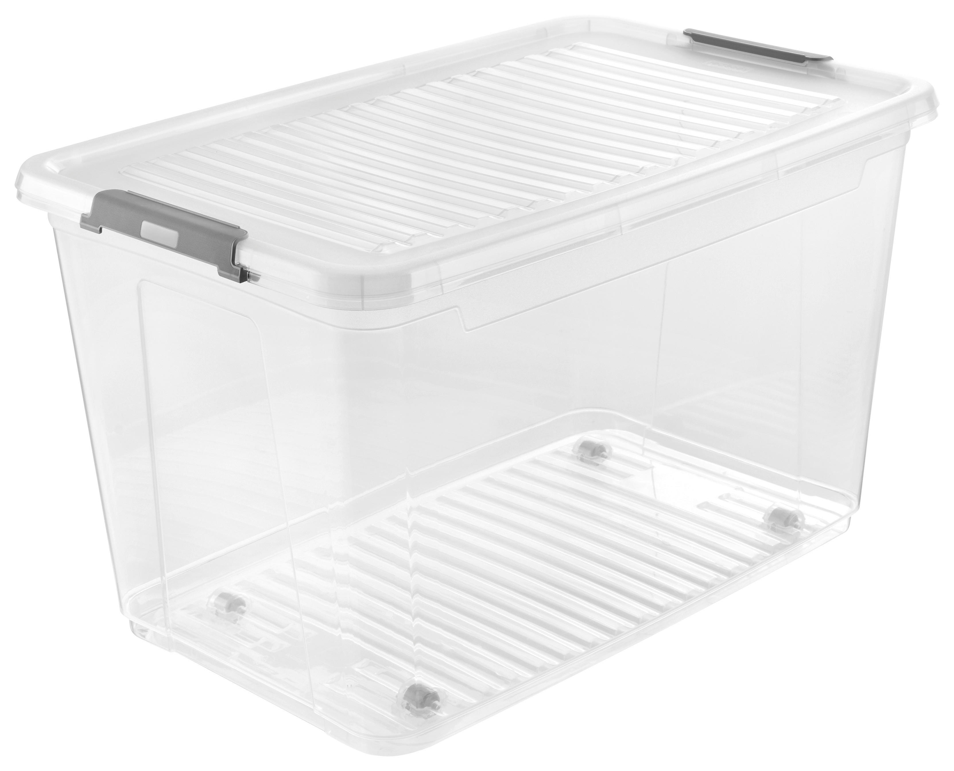 Aufbewahrungsbox transparent B/H/L: ca. 38x35,5x59 cm Aufbewahrungsbox_mit_Rollen_leo - transparent (59,00/38,00/35,50cm)