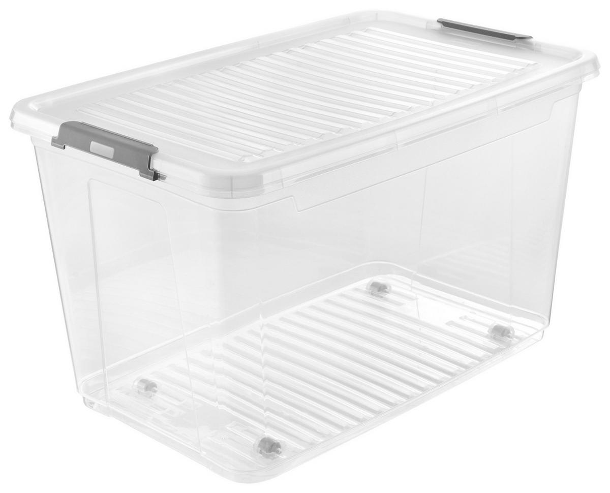 Aufbewahrungsbox transparent B/H/L: ca. 38x35,5x59 cm Aufbewahrungsbox_mit_Rollen_leo - transparent (59,00/38,00/35,50cm)