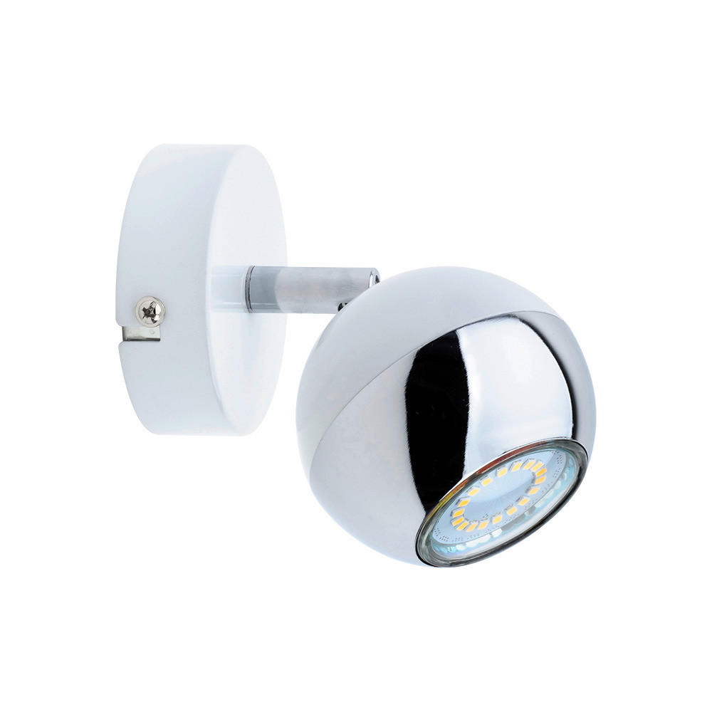 SPOT Light Spot 2502128 weiß Chrom Metall B/H/L: ca. 8x8x14 cm GU10 1 Brennstellen Bianca - weiß/Chrom (14,00/8,00/8,00cm) - SPOT Light