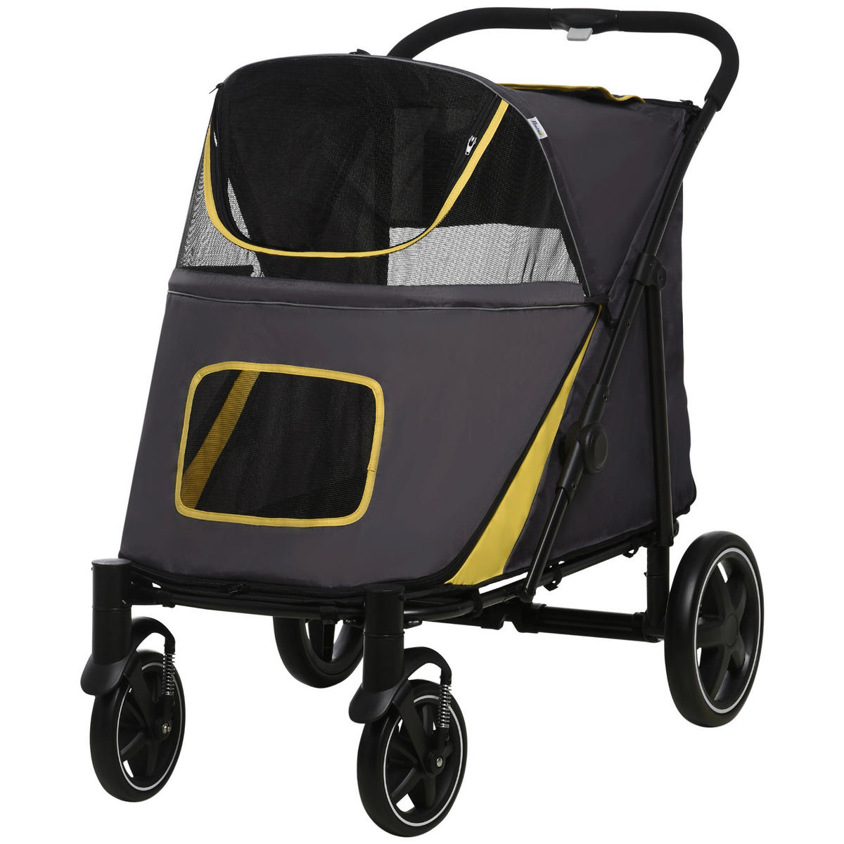 PawHut Hunde-Zubehör dunkelgrau Polypropylen B/H/L: ca. 65x112x100 cm Hundebuggy - dunkelgrau (100,00/65,00/112,00cm) - PawHut