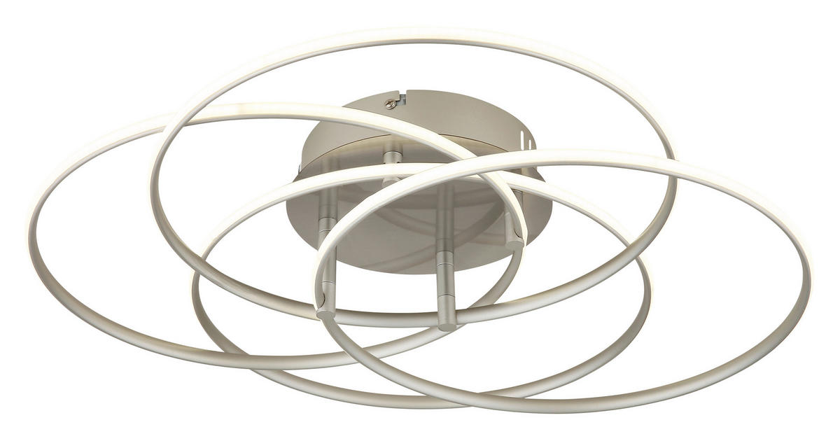 GLOBO Deckenleuchte nickel matt Opal Metall Aluminium H/D: ca. 11,4x51,5 cm 1 Brennstellen Kombos - nickel matt/Opal (51,50/11,40cm) - GLOBO