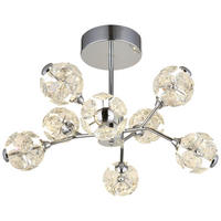 GLOBO Deckenleuchte Chrom klar Metall H/D: ca. 38x68 cm 1 Brennstellen VIRINA - klar/Chrom (68,00/38,00cm) - GLOBO