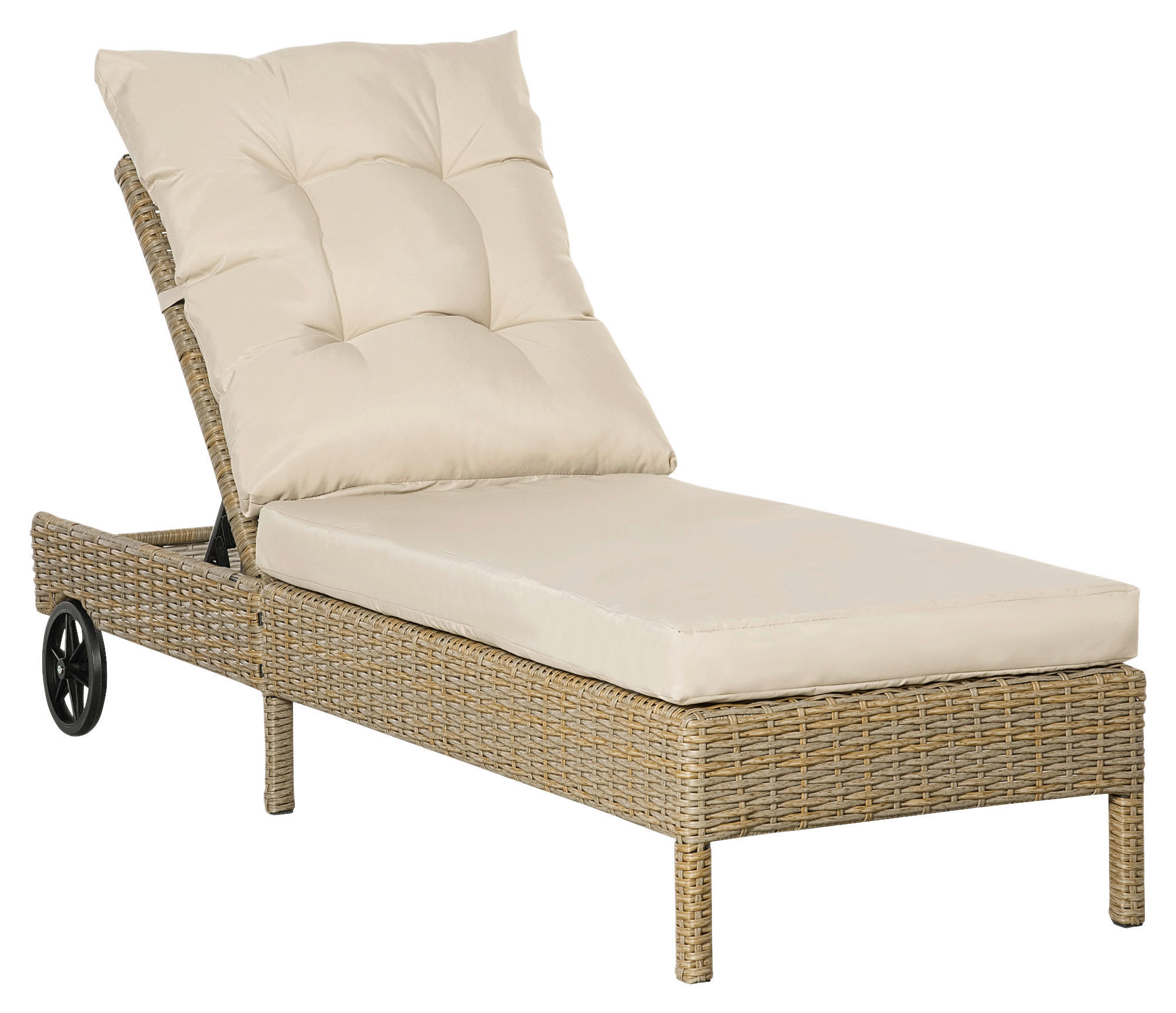 Outsunny Gartenliege khaki Polyester B/H/L: ca. 66x200x92 cm