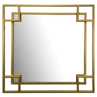 Wandspiegel gold Metall B/H/T: ca. 60x60x3 cm Wandspiegel - gold (60,00/60,00/3,00cm) - Wohnling