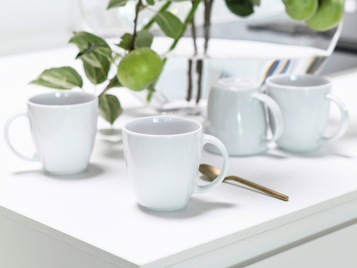 CreaTable Kaffeebecher Victoria weiß Porzellan 6 tlg. Victoria - weiß (0,00cm) - CreaTable