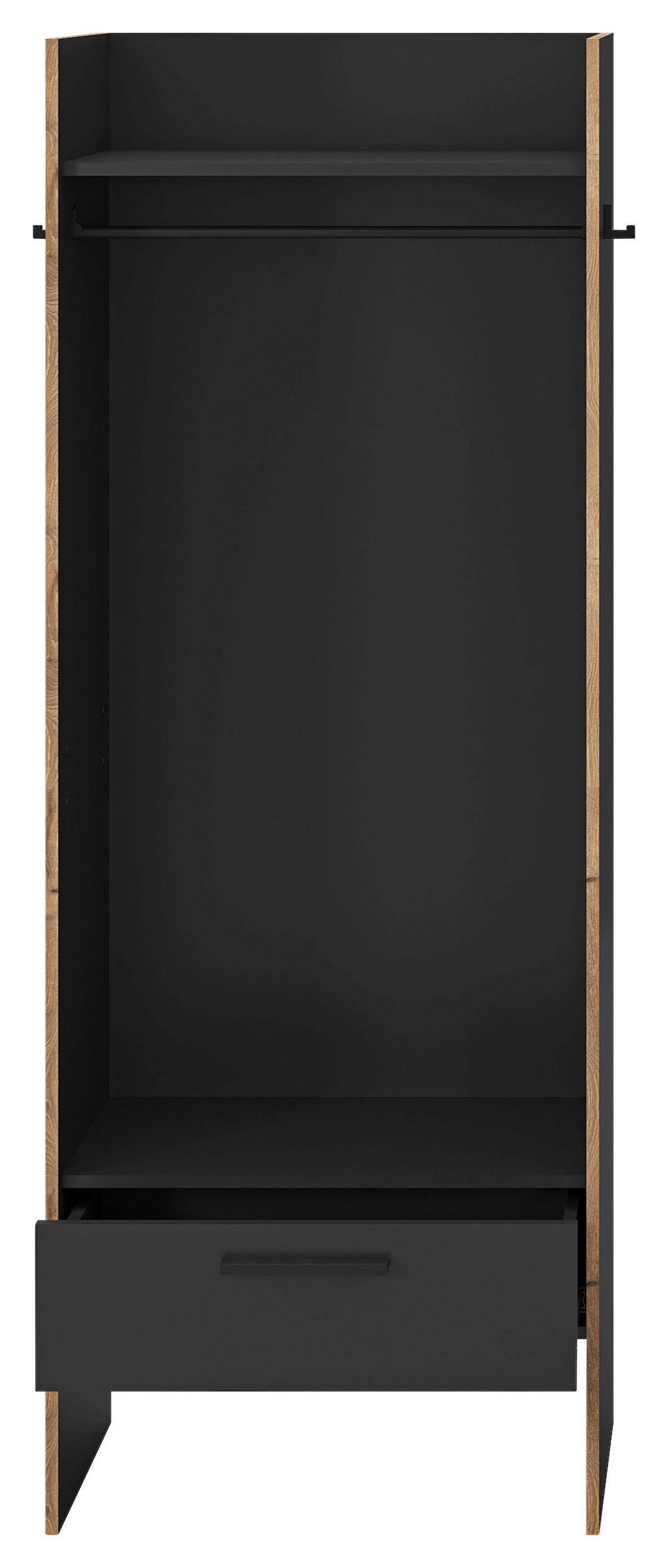 Garderobenschrank Bueno Basalt Nox Oak Nachbildung B/H/T: ca. 70x189x37 cm Bueno - Basalt (70,00/189,00/37,00cm) - xonox.home
