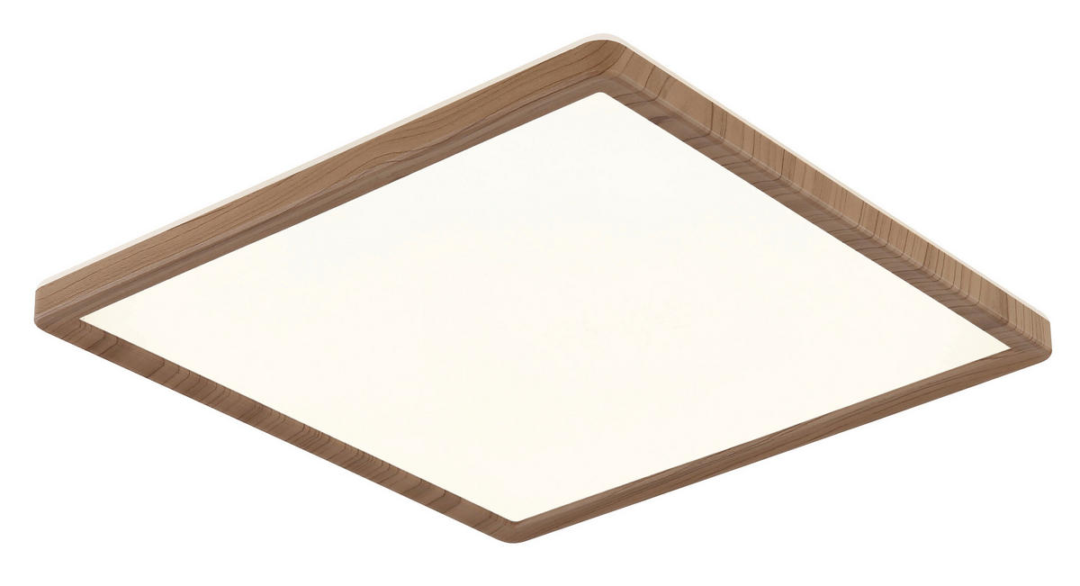 GLOBO LED-Deckenleuchte braun Opal Kunststoff B/H/T: ca. 29,4x2,5x29,4 cm SAPANA - braun/Opal (29,40/2,50/29,40cm) - GLOBO