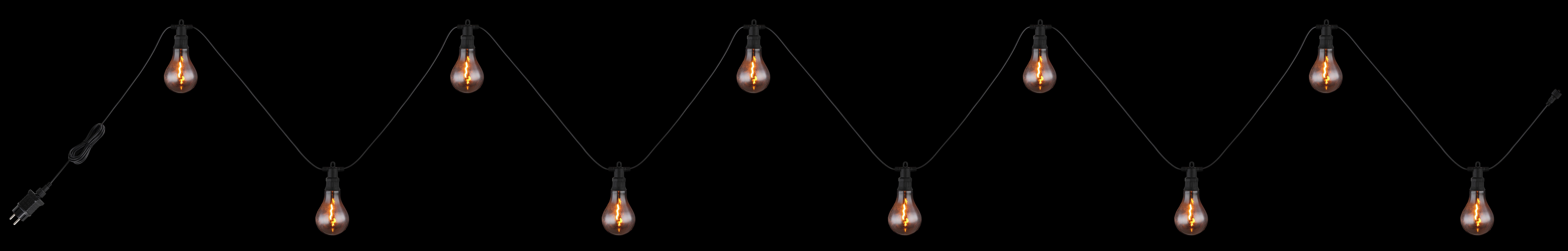 GLOBO LED-Lichterkette VERA Rauch B/H/T: ca. 8x12x750 cm VERA - Rauch/mattschwarz (8,00/12,00/750,00cm) - GLOBO