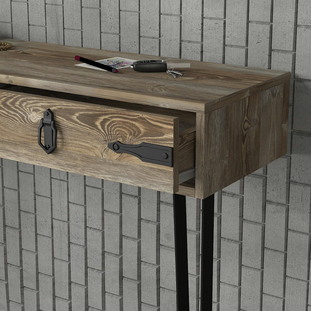 Konsolentisch Costa Eiche Nachbildung Spanplatte B/H/T: ca. 120x90x35 cm Costa - Eiche (120,00/90,00/35,00cm) - moebel17