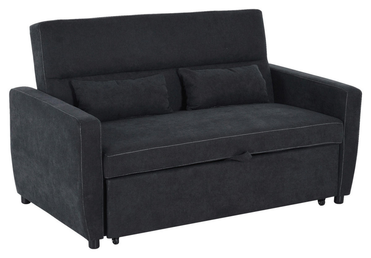Schlafsofa 833-834 schwarz B/H/T: ca. 148x89x82 cm 833-834 - schwarz (148,00/89,00/82,00cm) - HOMCOM