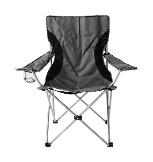 VCM Campingstuhl grau Stahlrohr B/H/L: ca. 47x47x90 cm Campingstuhl_Faltstuhl - schwarz/grau (90,00/47,00/47,00cm) - VCM