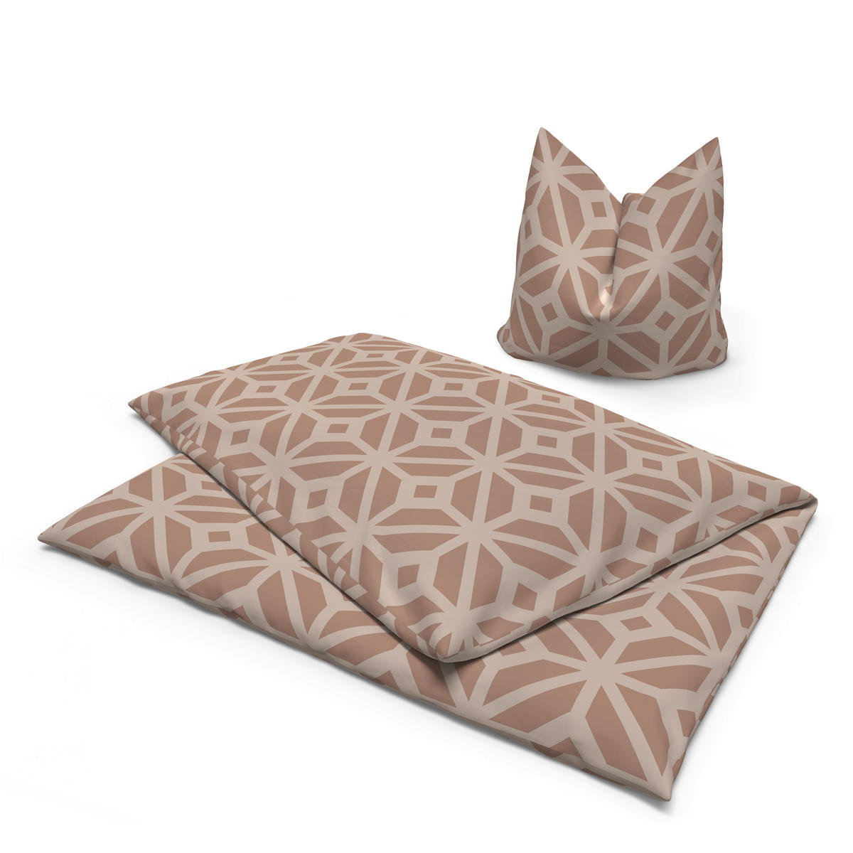 Microfaser Bettwäsche Fleece Bettwäsche_Fleece Grafik 135x200cm - beige (135,00/200,00cm)