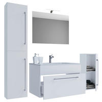 Regal Lona I buche Nachbildung weiß B/H/T: ca. 35x183x37 cm Lona I - weiß/buche (35,00/183,00/37,00cm) - VCM Möbel