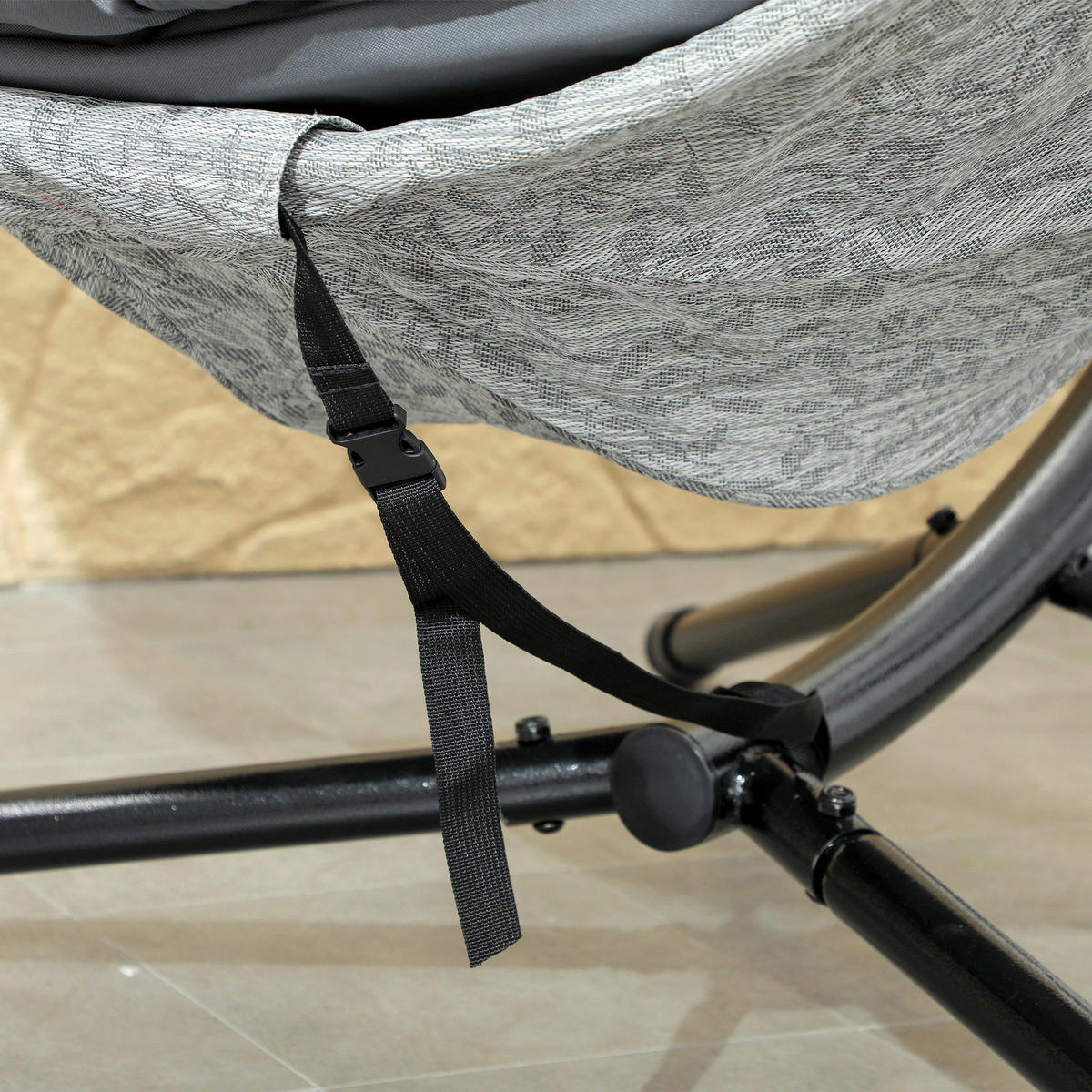 Outsunny Hängesessel grau Stahl B/H/L: ca. 116x180x118 cm Hängesessel - grau (118,00/116,00/180,00cm) - Outsunny