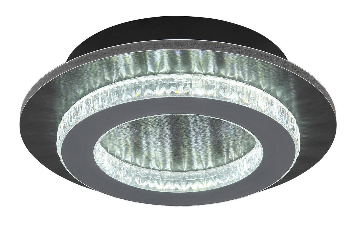 GLOBO LED-Deckenleuchte anthrazit mattschwarz hellgrau Kunststoff Metall H/D: ca. 5,5x20 cm 1 Brennstellen JAYDEN - hellgrau/mattschwarz (20,00/5,50cm) - GLOBO