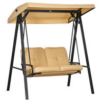 Outsunny Hollywoodschaukel beige Stahl B/H/L: ca. 106x174x138 cm Hollywoodschaukel - beige (138,00/106,00/174,00cm) - Outsunny