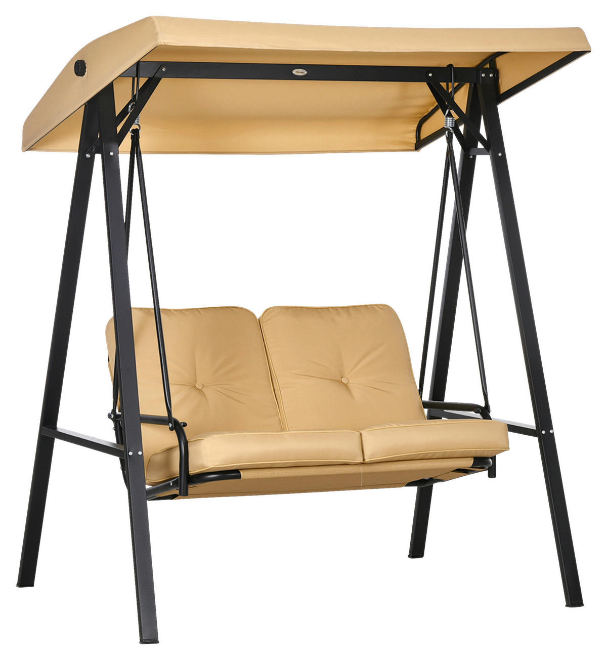 Outsunny Hollywoodschaukel beige Stahl B/H/L: ca. 106x174x138 cm Hollywoodschaukel - beige (138,00/106,00/174,00cm) - Outsunny