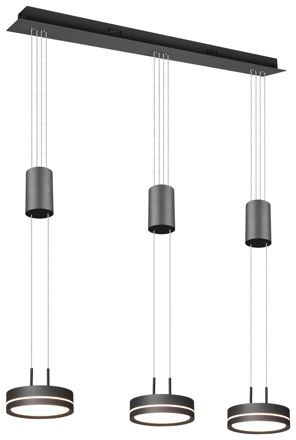 TRIO Pendelleuchte FRANKLIN 326510342 anthrazit Aluminium B/H/T: ca. 85x150x14 cm 3.0 Brennstellen Franklin - anthrazit (85,00/150,00/14,00cm) - Trio
