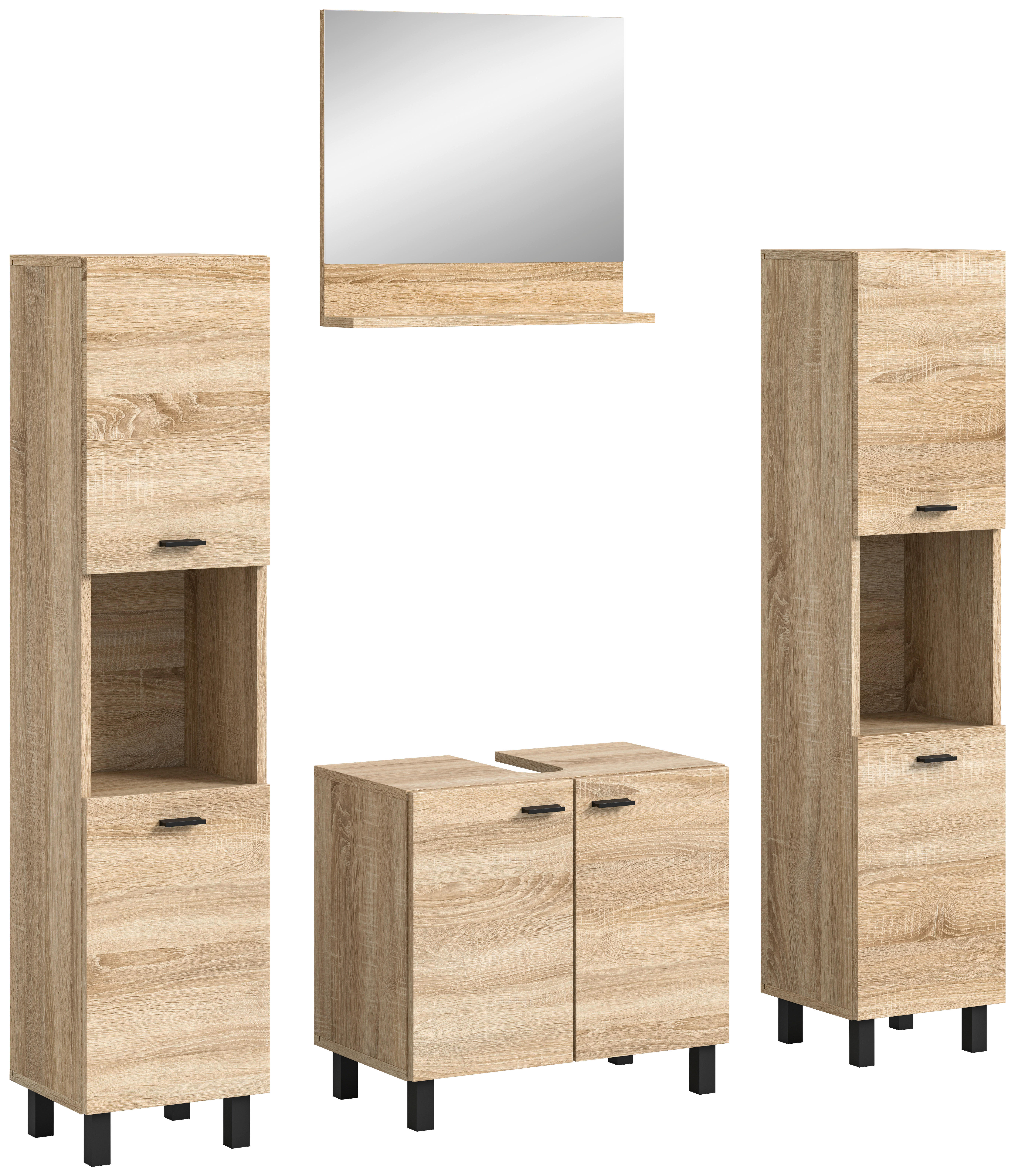 Badezimmer-Set BOSTON Eiche Sonoma Nachbildung B/H/T: ca. 137x186x33 cm BOSTON - Eiche (137,00/186,00/33,00cm) - xonox.home