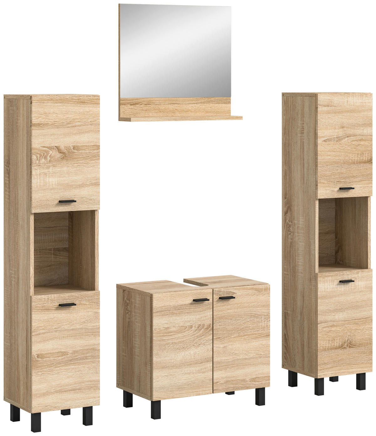 Badezimmer-Set BOSTON Eiche Sonoma Nachbildung B/H/T: ca. 137x186x33 cm BOSTON - Eiche (137,00/186,00/33,00cm) - xonox.home