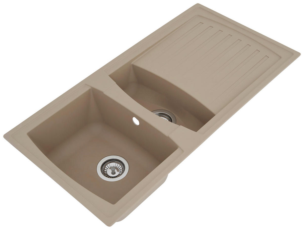 Respekta Einbauspüle Boston 100 x 50 B sandbeige Mineralite B/H/T: ca. 100x20x50 cm Boston 100 x 50 B - sandbeige (100,00/20,00/50,00cm) - Respekta