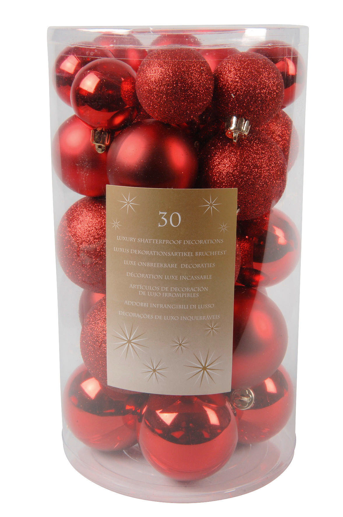 POCOline Weihnachtskugelset rot D: ca. 6 cm Weihnachtskugelset_30tlg. - rot (6,00cm) - POCOline