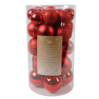 POCOline Weihnachtskugelset rot D: ca. 6 cm Weihnachtskugelset_30tlg. - rot (6,00cm) - POCOline