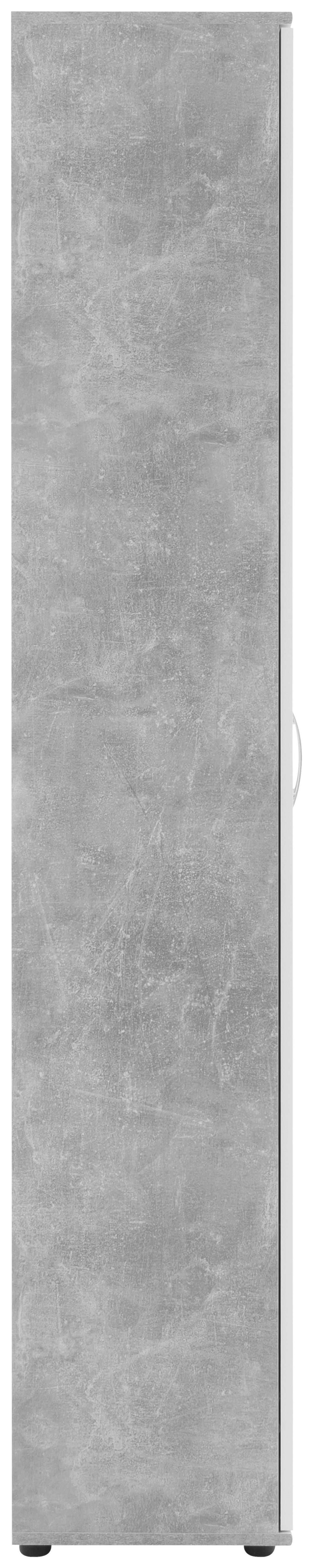 Mehrzweckschrank Andy 3 Beton Optik weiß B/H/T: ca. 70x187x34 cm Andy 3 - Beton/weiß (70,00/187,00/34,00cm)