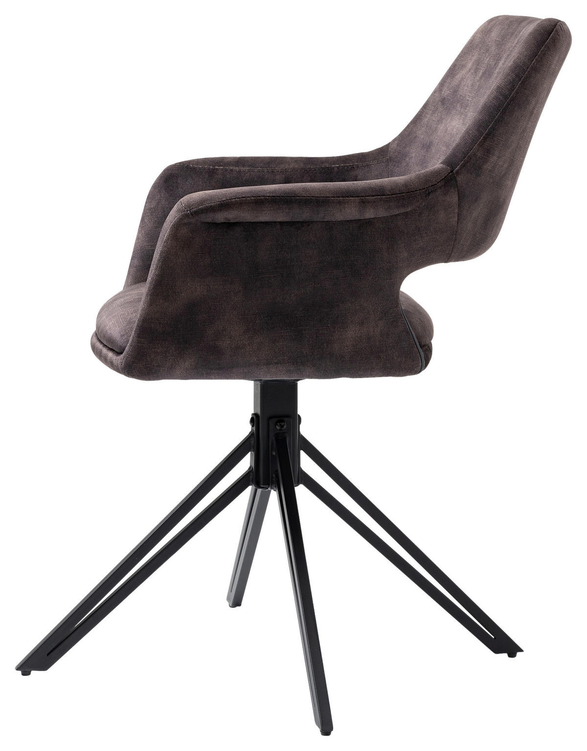 Stuhl ESTELLE  2er-Set anthrazit Vintage schwarz Stoff Metall ESTELLE  2er-Set - schwarz/anthrazit - byLIVING