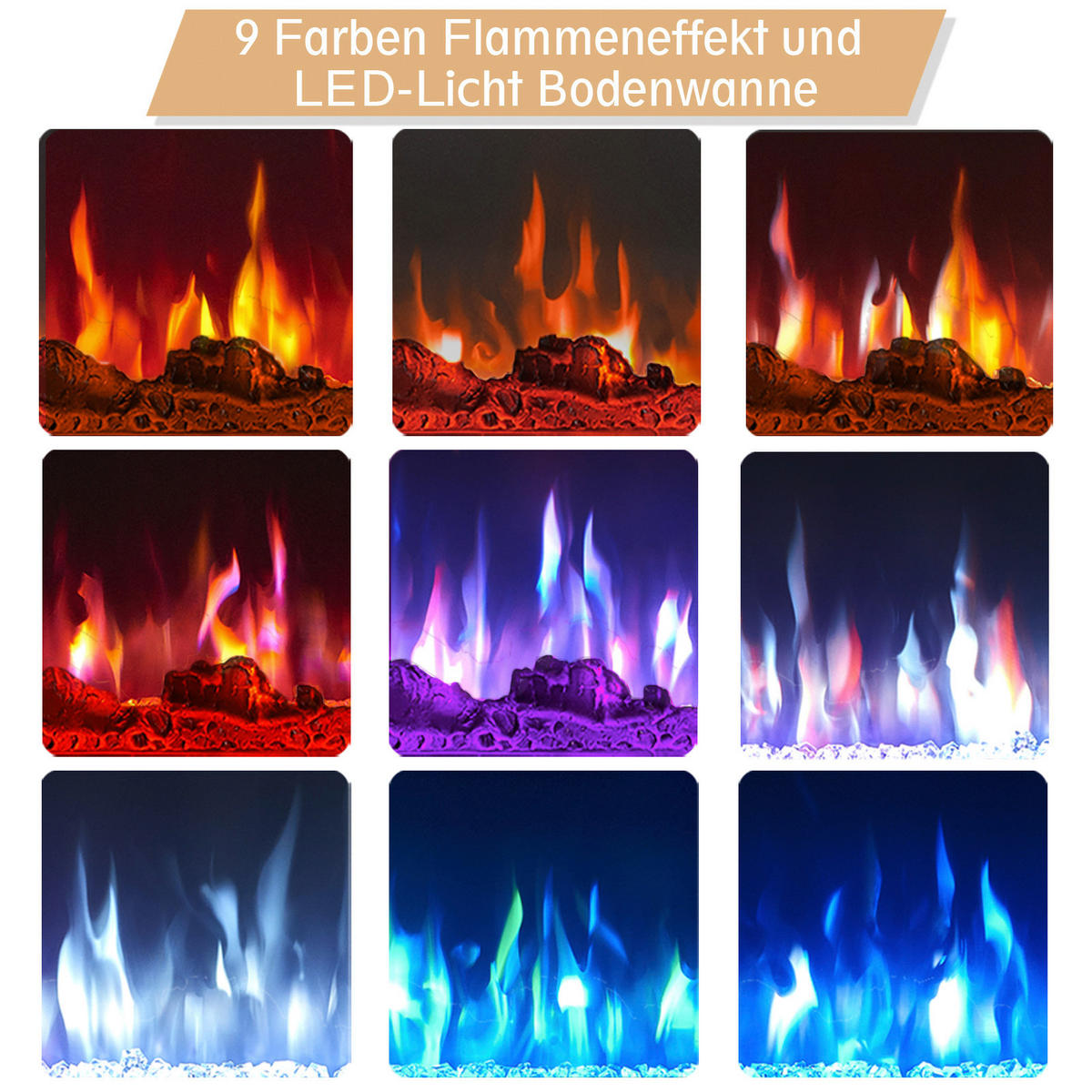 Balderia Elektrischer-Kamin Leif 50'' schwarz B/H/T: ca. 127x43x14,3 cm Elektrischer_Kamin Leif 50 - schwarz (127,00/43,00/14,30cm) - Balderia