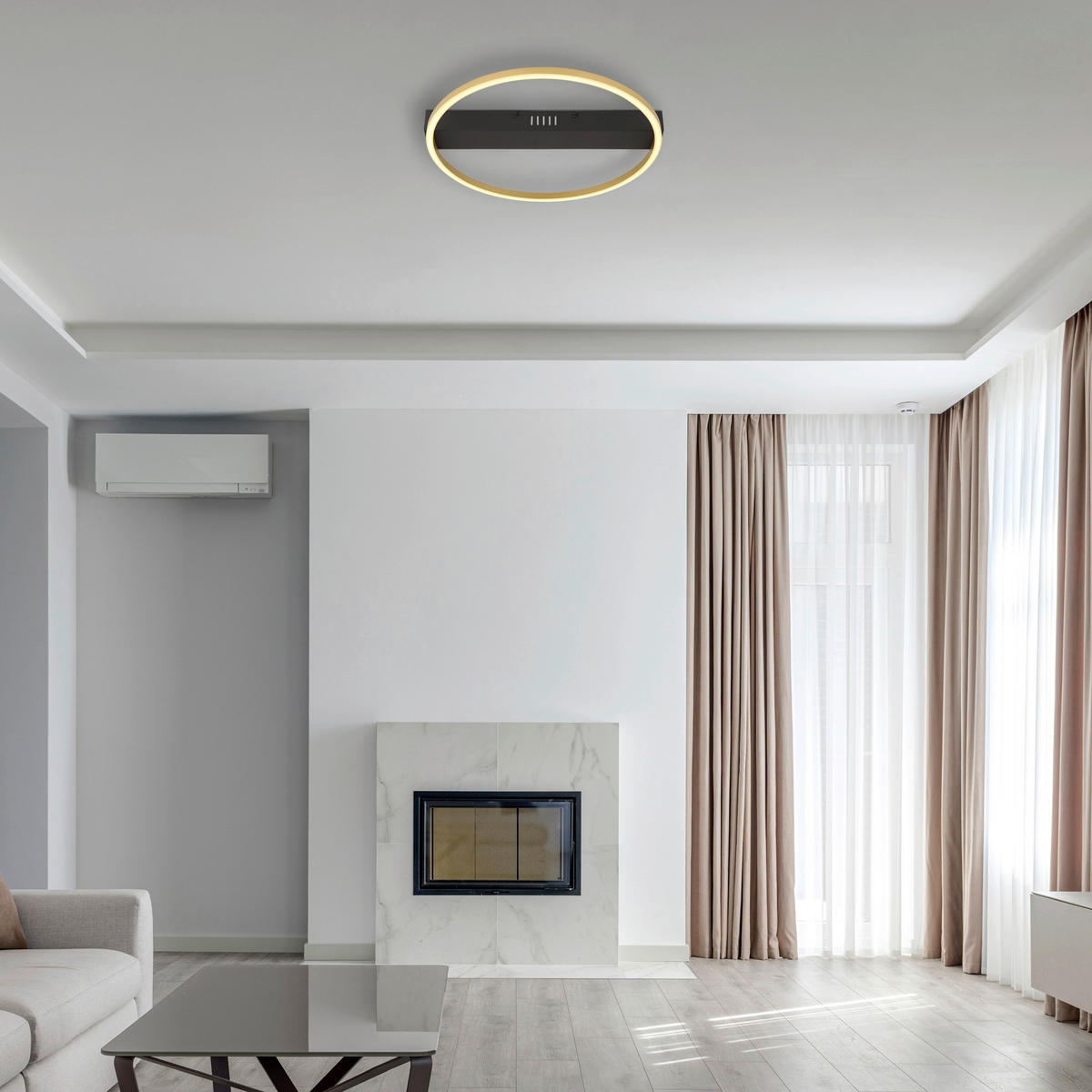 GLOBO Deckenleuchte gold Opal schwarz Metall Acryl B/H/L: ca. 39,4x5,3x40 cm 1 Brennstellen Luffy - gold/schwarz (40,00/39,40/5,30cm) - GLOBO